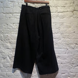 YOHJI YAMAMOTO Y’S BLACK COTTON WIDE LEG TROUSERS
