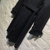 SHIPS NAVY WOOL TRENCH COAT