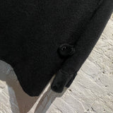 CASTELBAJAC BLACK COAT WITH FAUX FUR TRIM