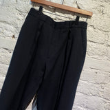 FILIPPA K BLACK WOOL PLEATED TROUSERS