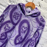 NEEDLES PURPLE PATTERN TOWELLING HOODIE