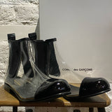 COMME DES GARÇONS BLACK/CLEAR PVC/LEATHER ANKLE BOOTS