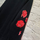 OUR LEGACY NAVY EMBROIDERED ROSES SWEATSHIRT