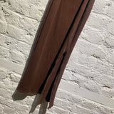 REFORMATION BROWN JERSEY RIBBED CUT OUT DRESS
