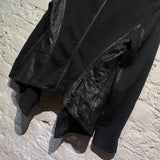 PINKO BLACK LEATHER/COTTON SLEEVE JACKET