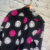 COMME DES GARCONS SHIRT BLACK SHIRT WHITE/PINK PRINT
