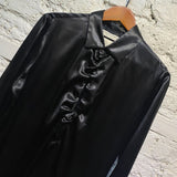 BOTTEGA VENETA BLACK ACETATE SHIRT DRESS