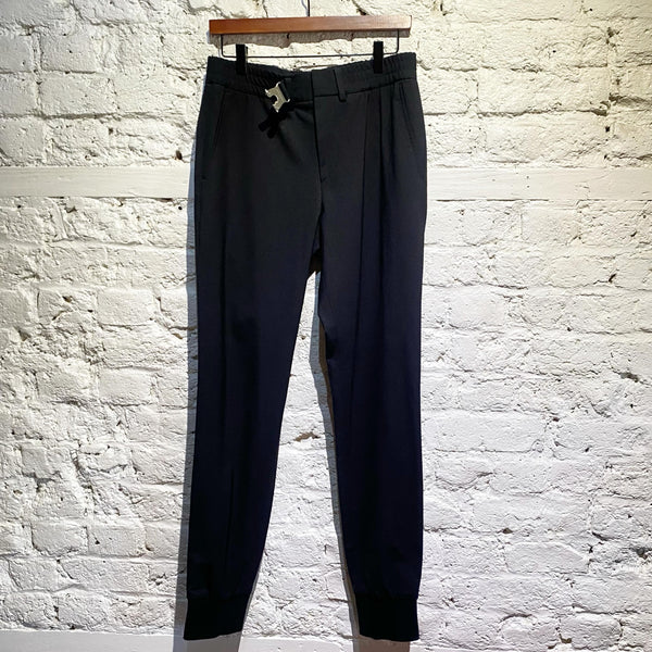 WOOYOUNGMI BLACK CUFFED TROUSERS