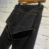 Y/PROJECT BLACK SKINNY HOT PANT SLIT JEANS