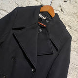CO. BLACK DOUBLE BREASTED OVERCOAT