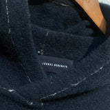 ISABEL BENENATO BLACK MERINO WOOL/YAK KNIT HOODY