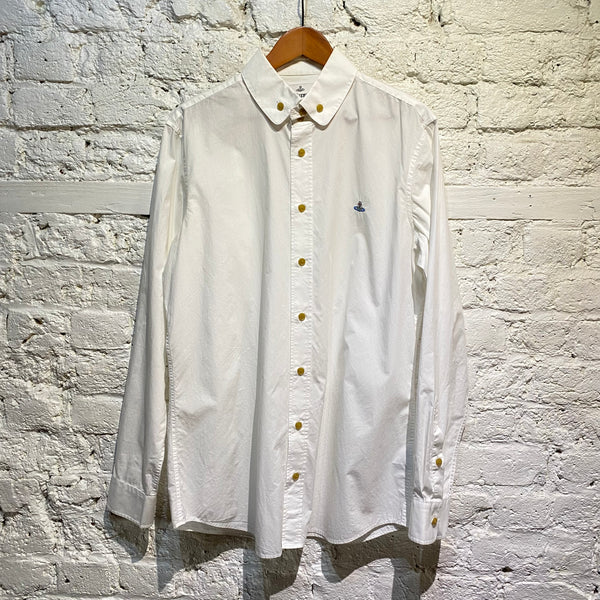 VIVIENNE WESTWOOD WHITE 2 BUTTON KRALL SHIRT