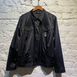 MARINA RINALDI SPORT BLACK SATIN JACKET BEADED