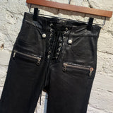 UNRAVEL PROJECT BLACK LEATHER SKINNY TROUSERS