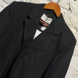 AMI BLACK WOOL GABARDINE BLAZER