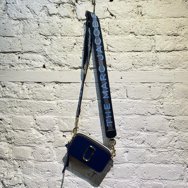 MARC JACOBS NAVY/GREY LEATHER CROSSBODY BAG