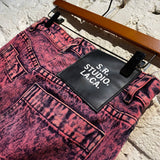 S.R. STUDIO PINK ACID WASH JEANS