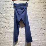 VIVIENNE WESTWOOD ANGLOMANIA NAVY PAPERBAG WAISTED TROUSERS