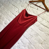 REFORMATION BURGUNDY LONG SLIP DRESS