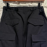 JUNYA WATANABE BLACK WOOL/POLY/CUPRO CARGO SKIRT