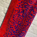 ALEXANDER MCQUEEN RED/BLUE LEOPARD BEACH TOWEL