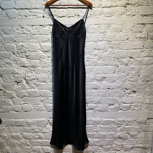 ANNA OCTOBER BLACK SLIP DRESS