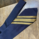 ALEXANDER MCQUEEN NAVY SILK MILITARY STRIPE TIE
