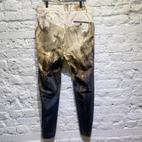 VIVIENNE WESTWOOD CROPPED CRUISE TROUSERS PRINTED COTTON SATIN BRUSHSTROKES PRINT