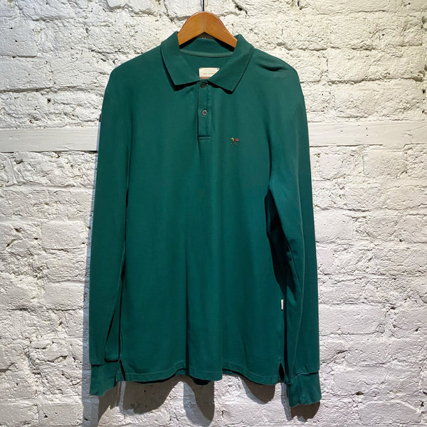 AIMÉ LEON DORE GREEN PIQUE POLO SHIRT