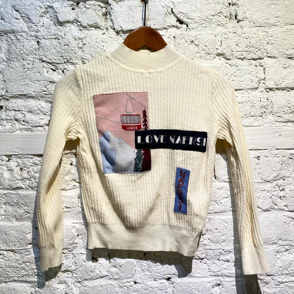 NAERSI SELECTED CREAM KNIT SWEATER