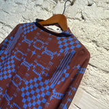 EIROCORI BROWN/BLUE GRAPHIC L/S TEE