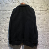 KATHERINE HAMNETT BLACK KNIT FAUX FUR LINED JACKET