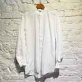 KENZO HOMME WHITE COTTON MANDARIN COLLAR SHIRT