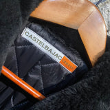 CASTELBAJAC BLACK COAT WITH FAUX FUR TRIM