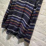 HENRIK VIBSKOV NAVY WOOL STRIPED WOOL MIX BUTTON UP SHIRT
