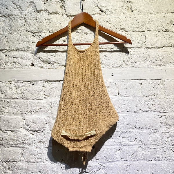 ECKHAUS LATTA CAMEL KNIT HALTER TOP