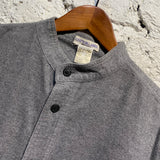 ISSEY MIYAKE VINTAGE COTTON LABEL GREY COLLARLESS SHIRT