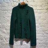 J.W. ANDERSON FOREST GREEN DISTRESSED KNIT