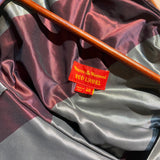 VIVIENNE WESTWOOD RED LABEL BURGUNDY/SILVER STRIPED STRUCTURED DRESS