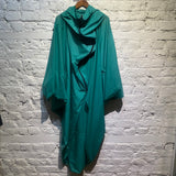ISSEY MIYAKE TEAL GREEN CAPE JACKET