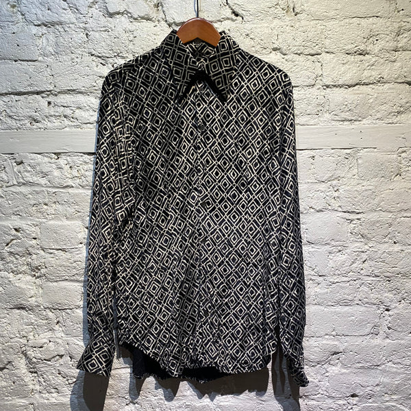 GIORGIO ARMANI FLOCKED GEOMETRIC L/S SHIRT
