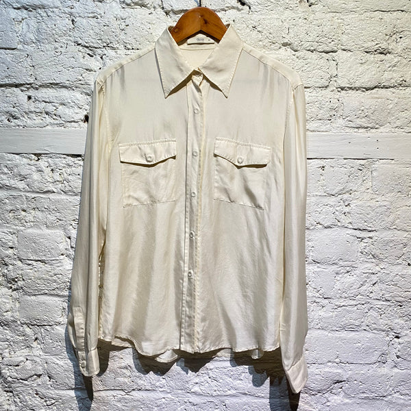 PRADA CREAM SILK SHIRT