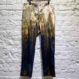 VIVIENNE WESTWOOD CROPPED CRUISE TROUSERS PRINTED COTTON SATIN BRUSHSTROKES PRINT