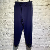 ALEXANDER MCQUEEN NAVY TROUSERS WITH CUFF DETAILS
