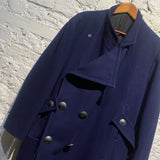 YOHJI YAMAMOTO NAVY WOOL OVERCOAT