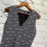 YANG LI ARCHIVE BLACK + WHITE JACQUARD BOUCLE TANK DRESS WITH RAW SIDE SEAMS