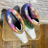 JW ANDERSON WHITE ANKLE BOOTS RAINBOW KNIT