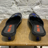 MIU MIU BLACK/BLUE MULES