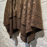 OLUBIYI THOMAS BROWN KNIT SEQUINS SKIRT