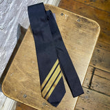 ALEXANDER MCQUEEN NAVY SILK MILITARY STRIPE TIE